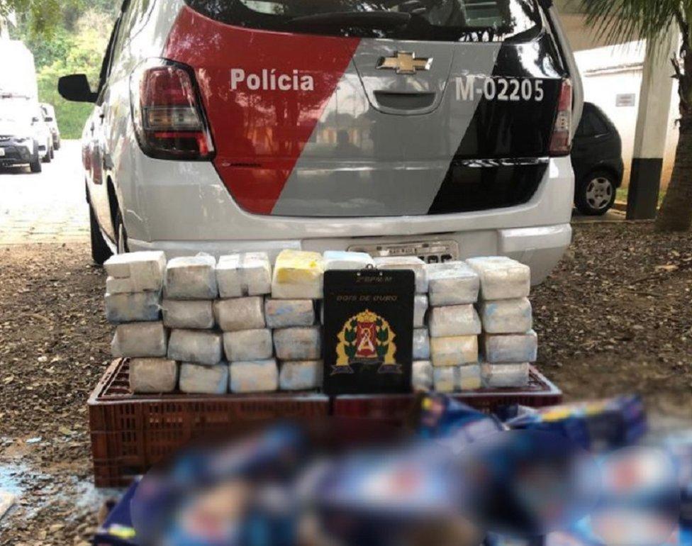 A picture of the cocaine haul tweeted by Sao Paulo police