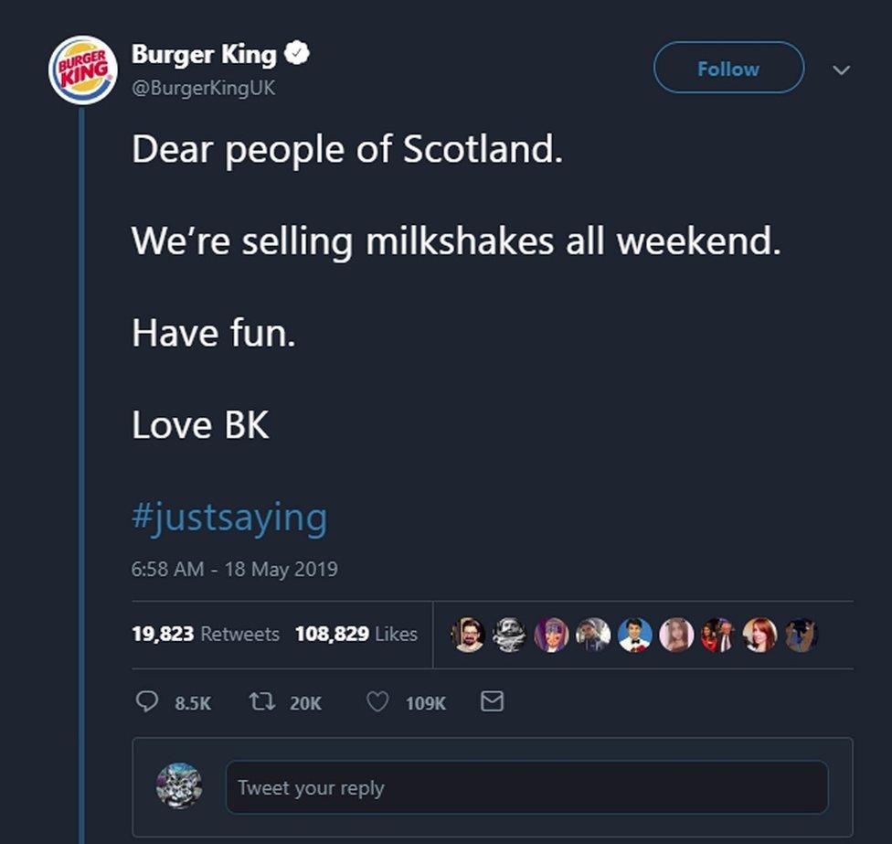 Burger King tweet