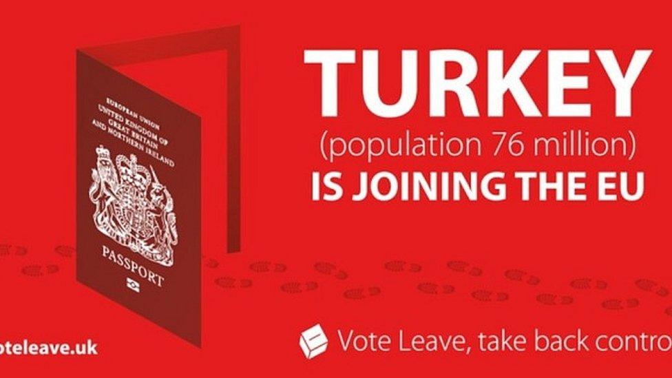 Vote Leave leaflet during the 2016 referendum