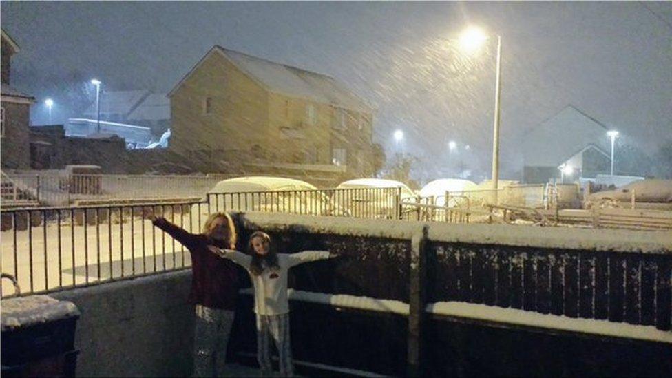 Residents in Ebbw Vale enjoyed the snow on Thursday night