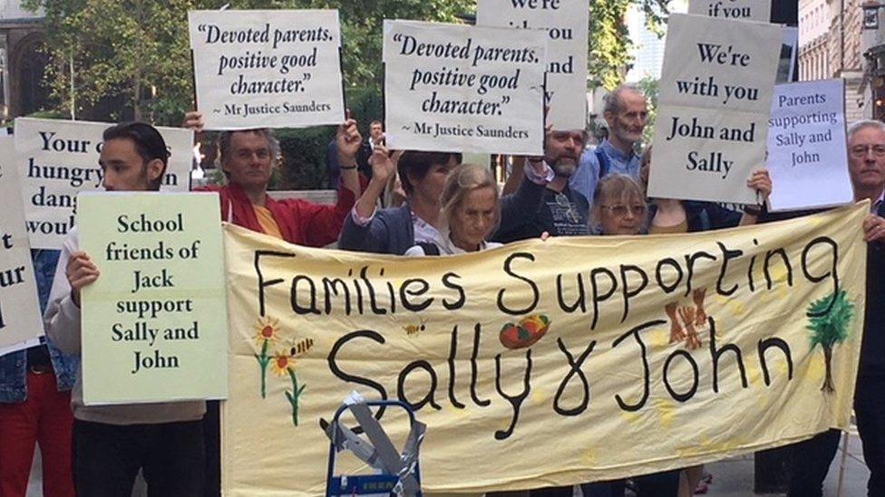 Supporters of the couple came to the Old Bailey