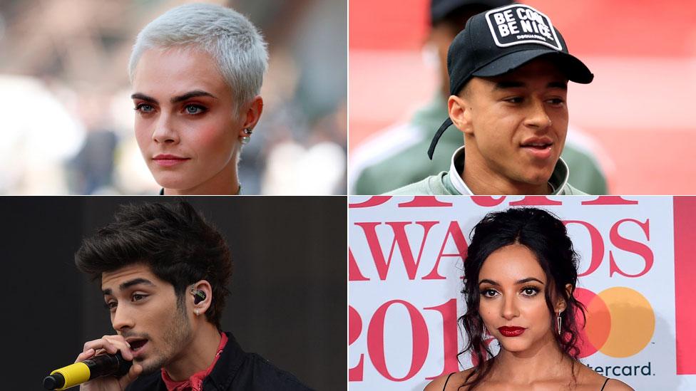 Cara Delevingne, Jesse Lingard, Zayn Malik, Jade Thirlwall