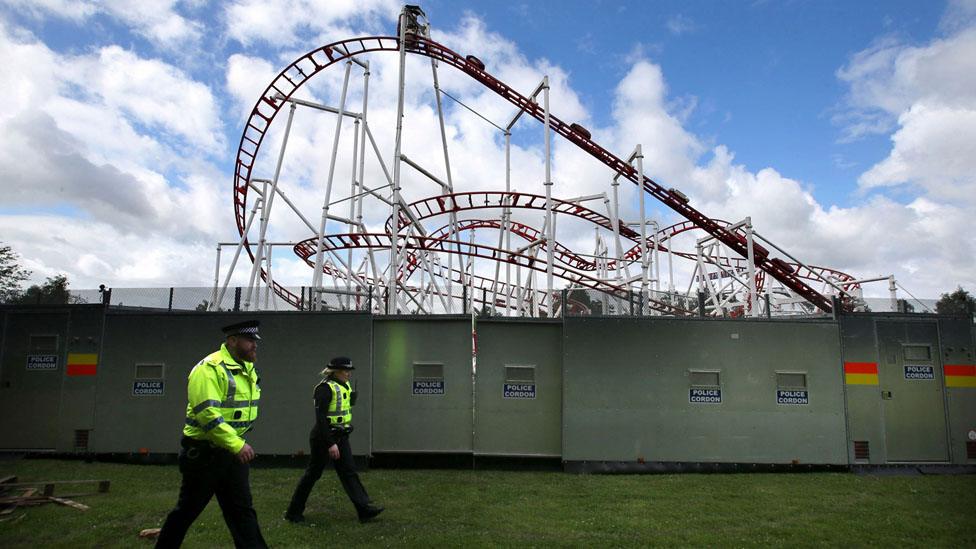 Police outside the theme park