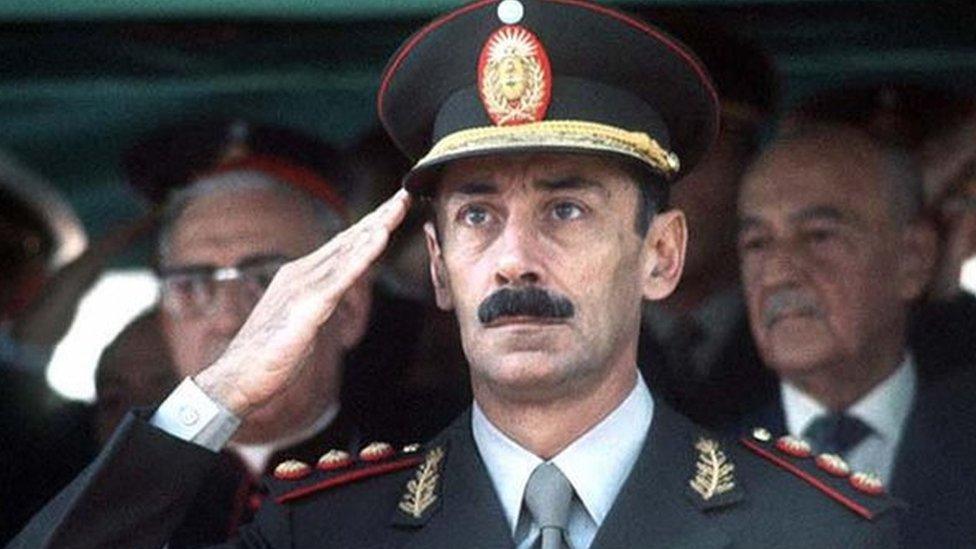 Undated file photograph showing former Argentine dictator Jorge Rafael Videla in Buenos Aires. AFP