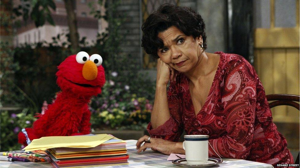 Elmo and Sonia Manzano