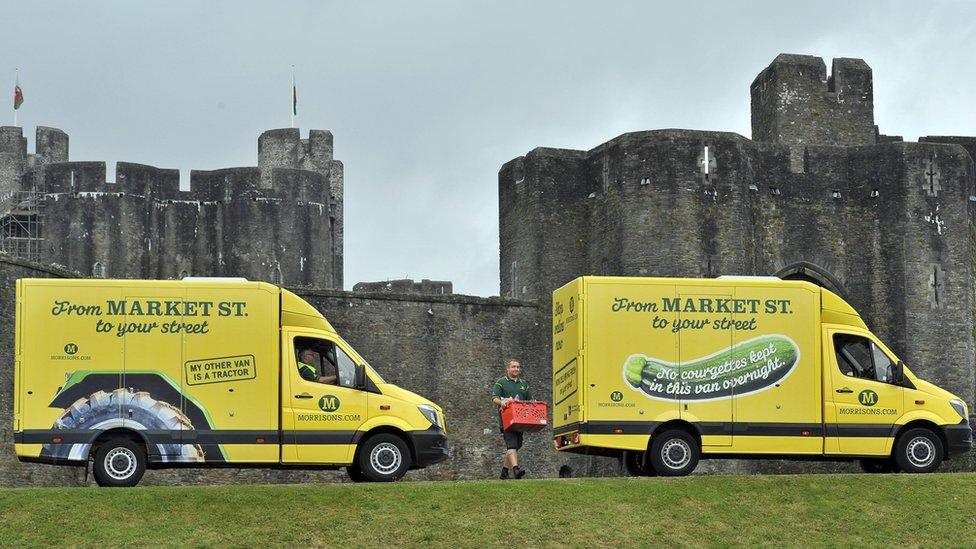 Morrisons delivery vans