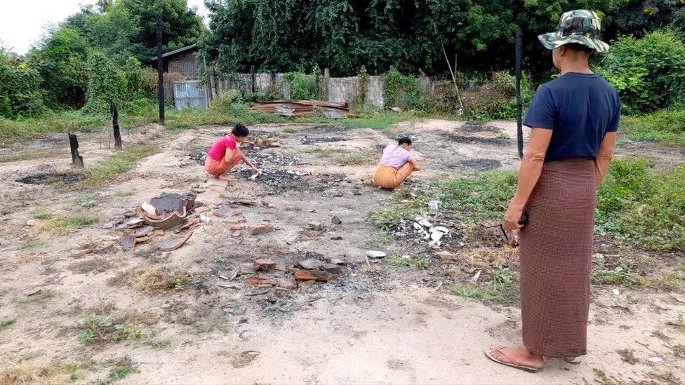 The family home of Bo Kyar Yine has been reduced to ashes