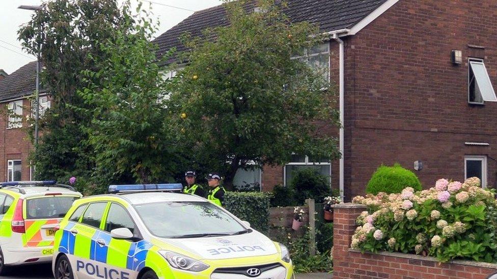 Police at the scene in Greymist Avenue, Woolston, Warrington, Cheshire, following a police counter-terrorism raid where a 31-year-old man was arrested