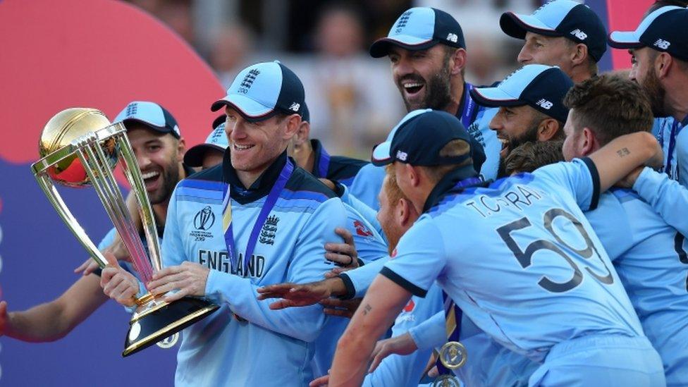 England cricketers celebrate