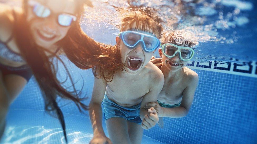 Children enjoying swimming