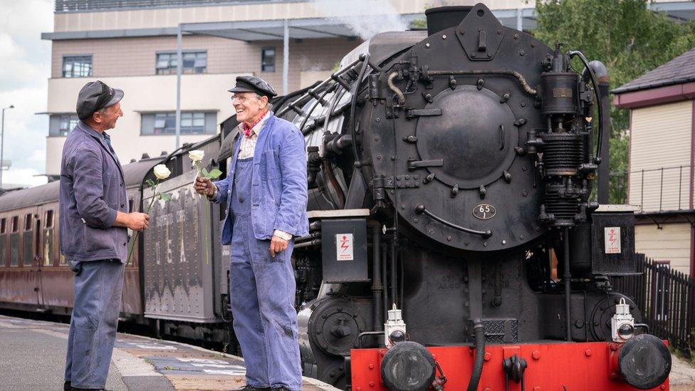 Keighley and Worth Valley Railway volunteers Andy Hoyle (left) and Nick Hallewell