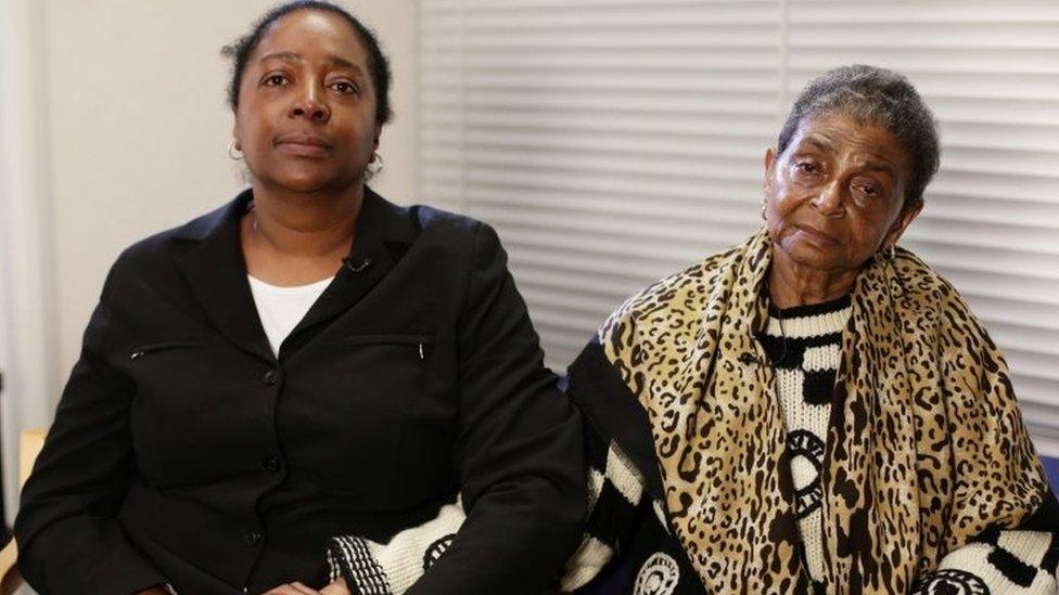 Ava (left) and Pansy Blake the sister and mother of murdered actress Sian Blake