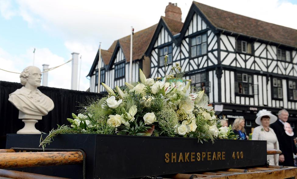 Flowers on display in Stratford-upon-Avon