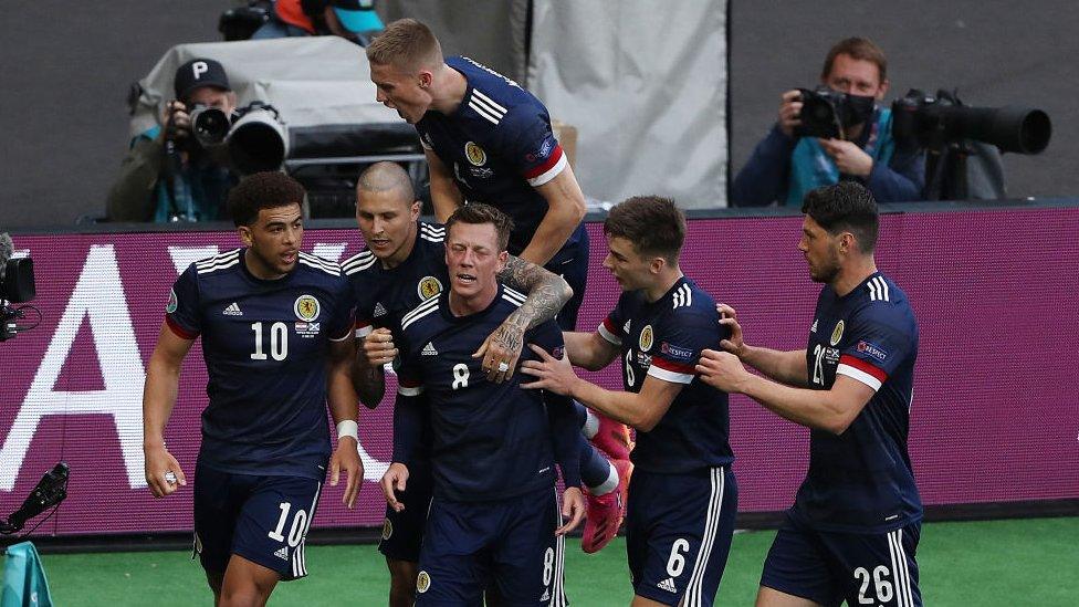 scotland players celebrate