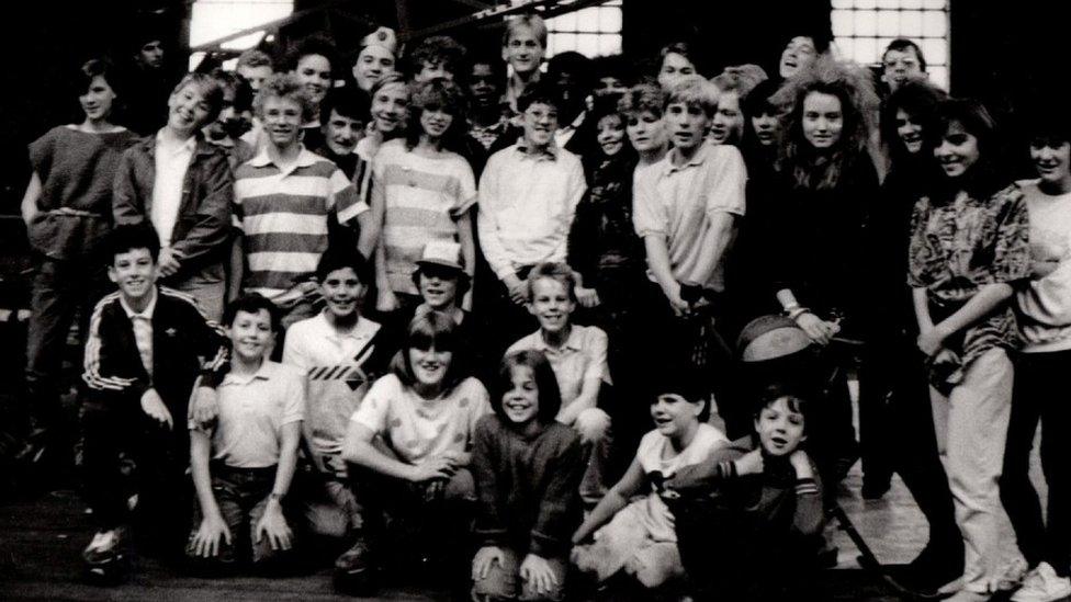 Students at Wolverhampton Central Youth Theatre in 1987