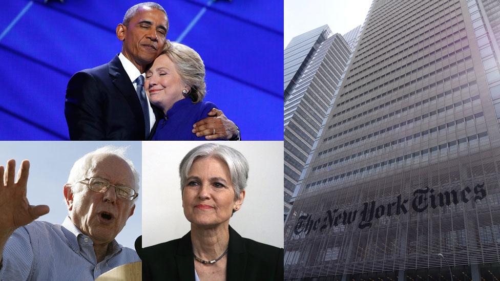 Barack Obama, the New York Times, Jill Stein and Bernie Sanders