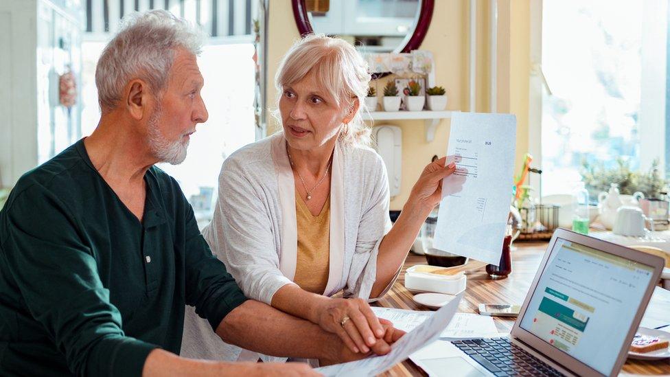 Pensioner couple - stock image