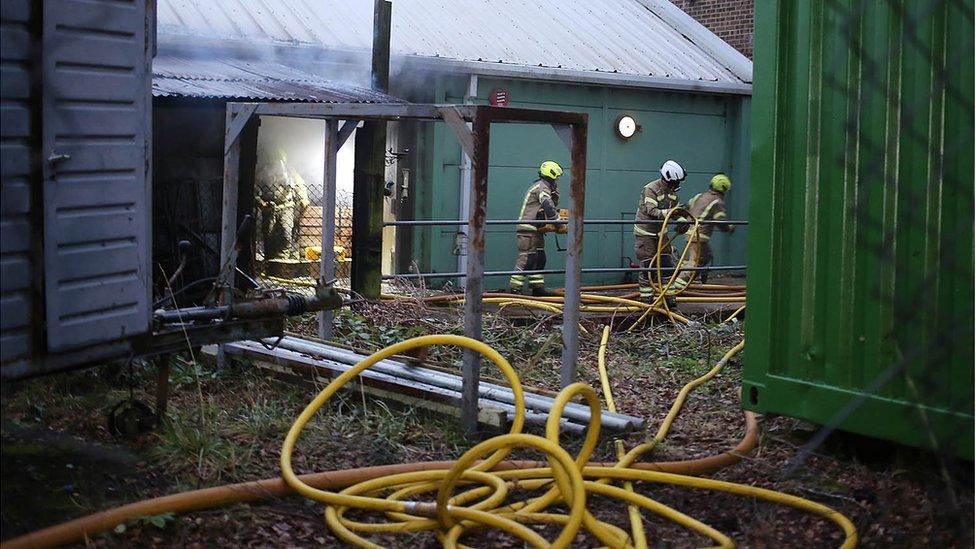 Fire at industrial unit on Frogmore Road