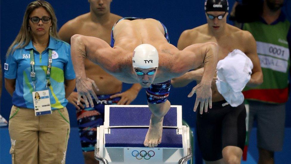 James Feigen of the United States competes in heat two of the Men's 4 x 100m Freestyle Relay on Day 2 of the Rio 2016 Olympic Games at the Olympic Aquatics Stadium on August 7, 2016