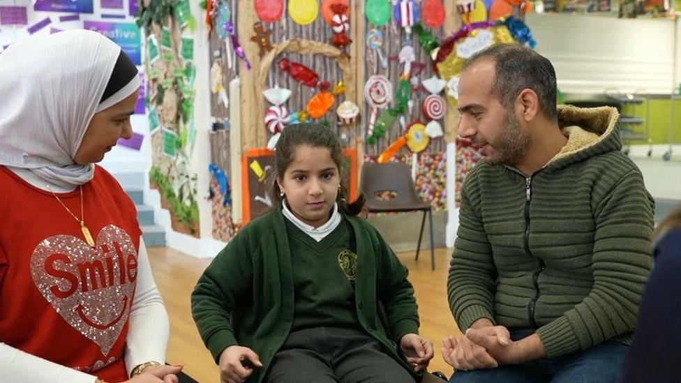 New student Sundas and her father Abdullah