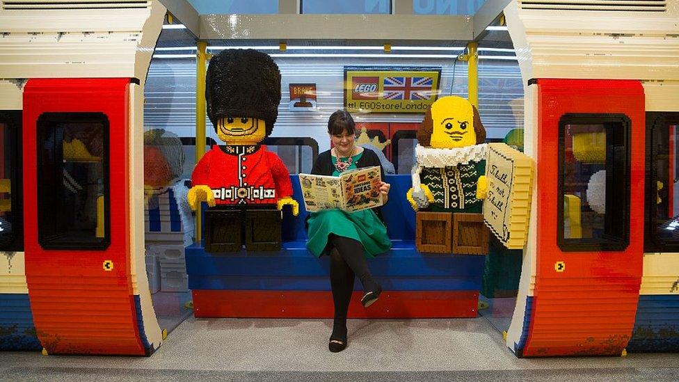 London Underground tube train carriage made with LEGO pieces