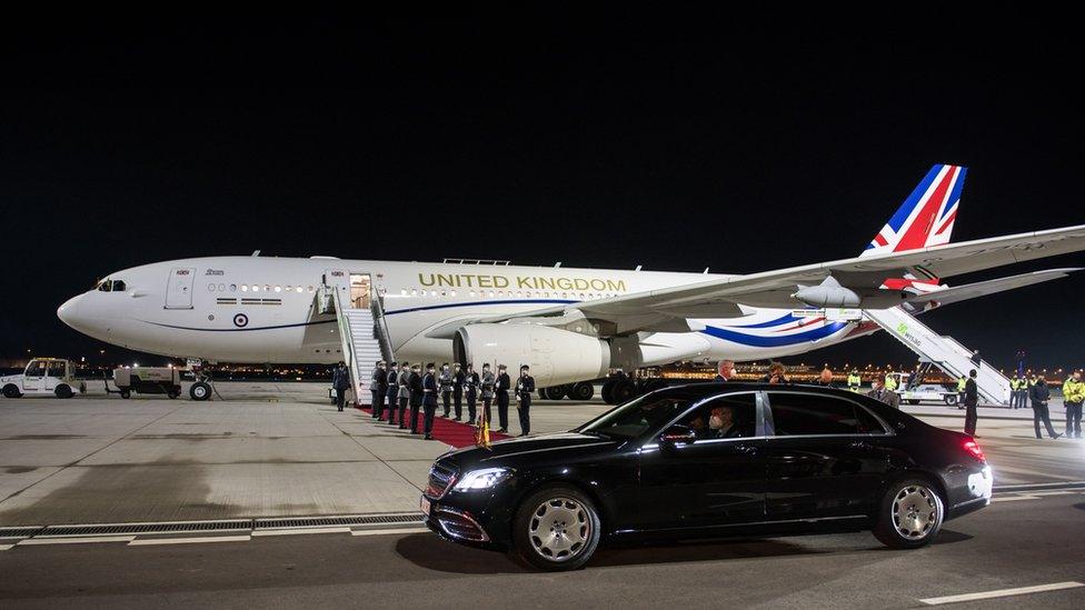 UK ministerial RAF Voyager jet at Berlin Brandenburg Airport on 14 November 2020