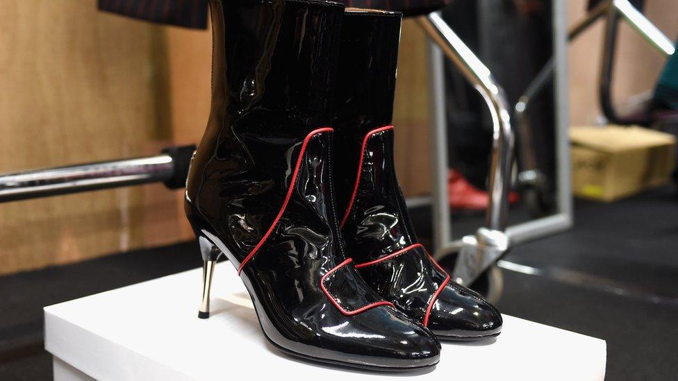 Shoe detail backstage ahead of the John Lawrence Sullivan show during the London Fashion Week Men's June 2017 collections on June 11, 2017 in London, England. (Photo by Tabatha Fireman/Getty Images)