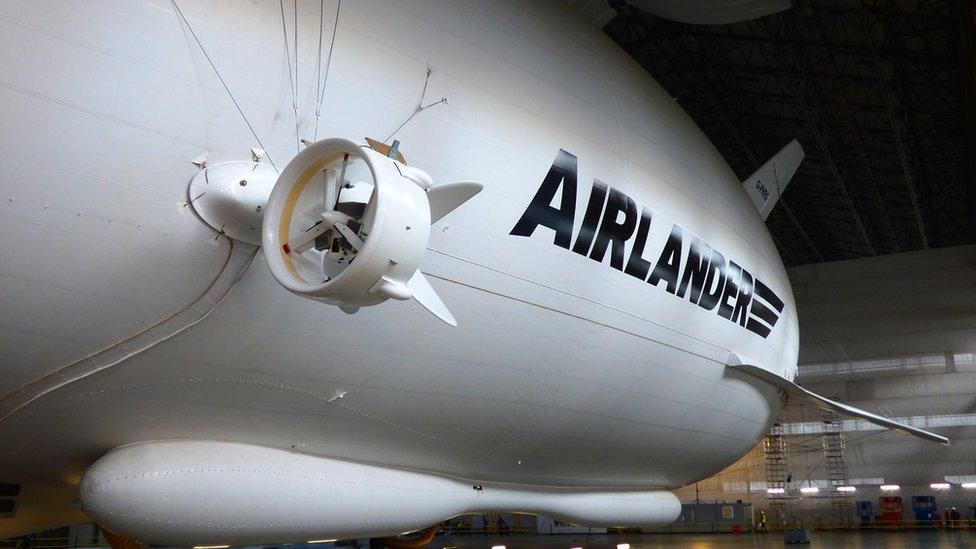 Airlander 10 in hangar