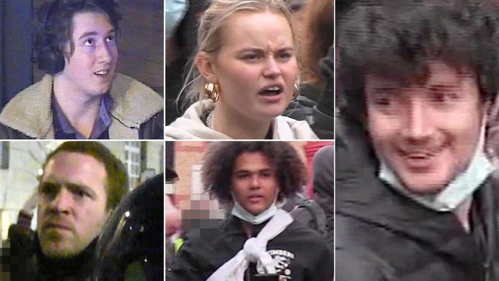 Images of people police wish to trace in connection with Bristol Kill the Bill protest