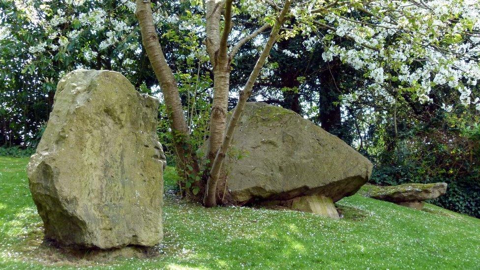 Two of the boulders on Bournville Lane