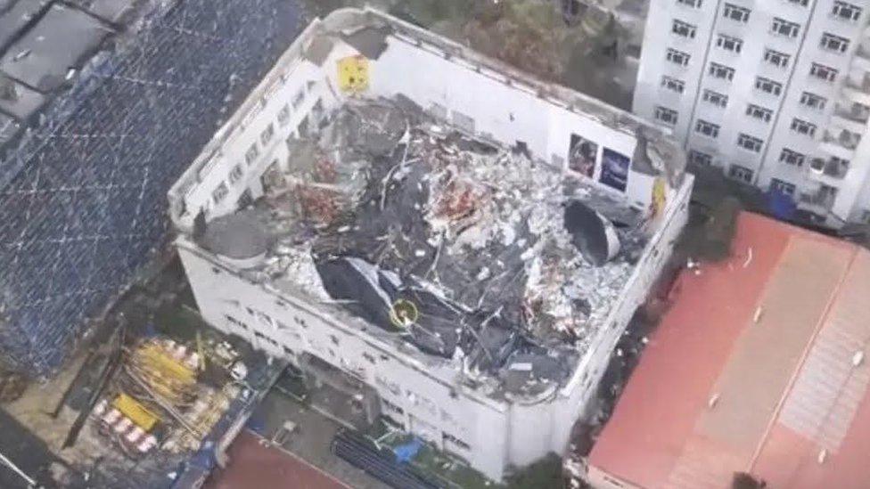 China gym roof collapse in Heilongjiang province