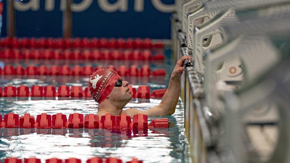 Mark Evens in the pool