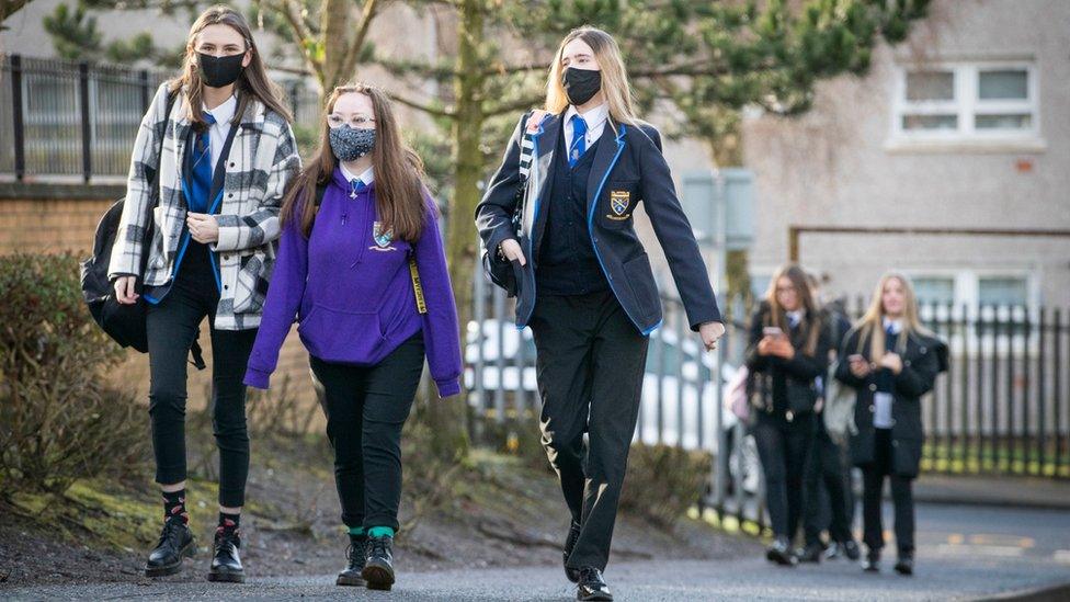 pupils walking to school