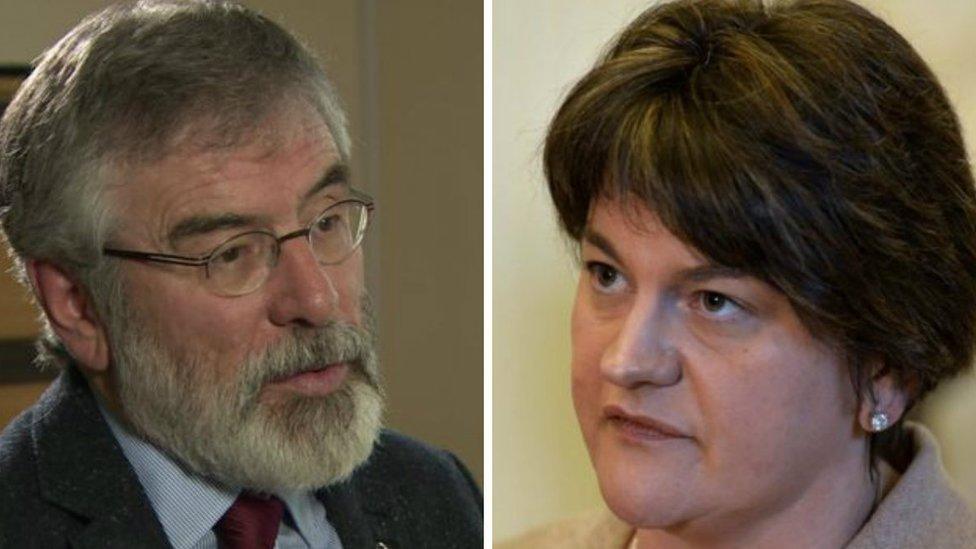 Gerry Adams and Arlene Foster