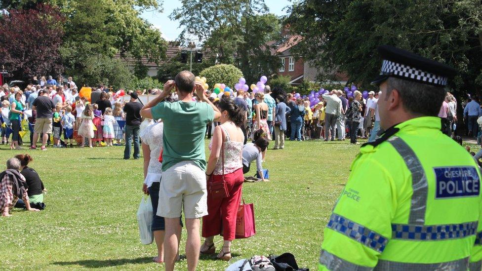 Cheshire Police officer at event in park