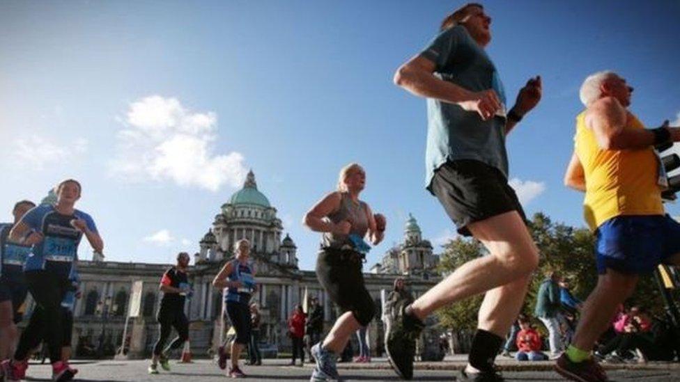 Runners at Belfast Marathon