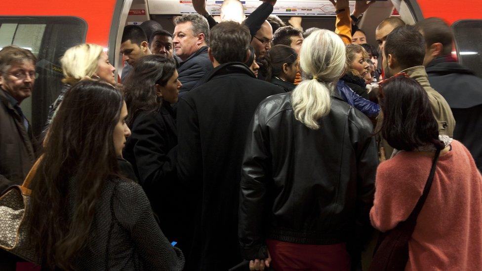 Crowded Tube train