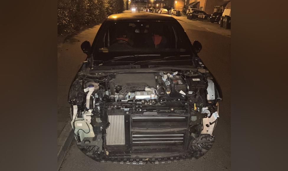 Vauxhall Corsa with front stripped