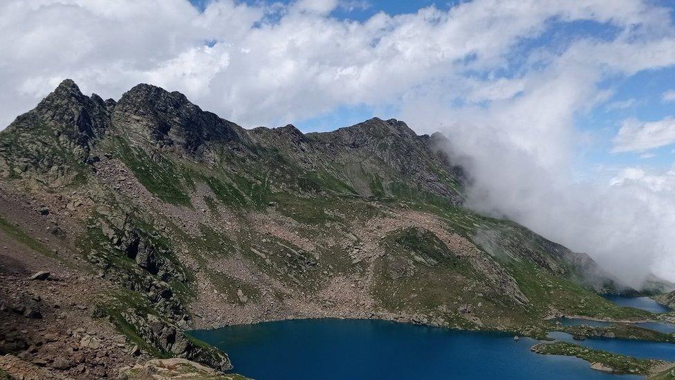 Mountain and lake in the area of Dan's searching