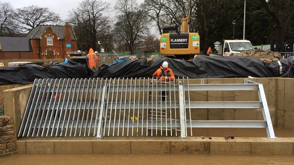 The screen pictured during construction works