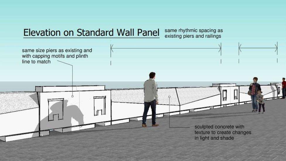 An artists impression of the planned sea defence