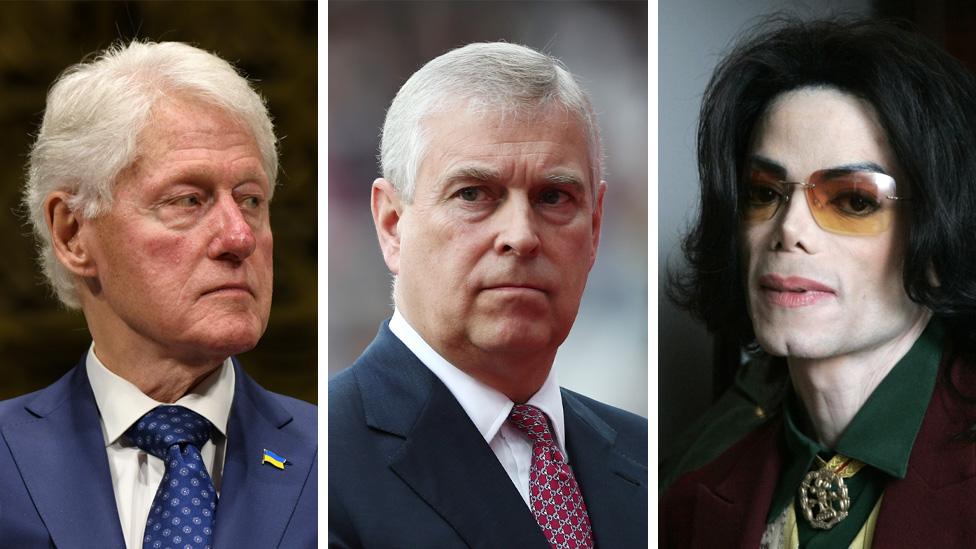 Bill Clinton, Prince Andrew, Michael Jackson