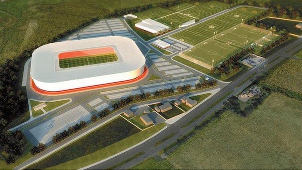 A plan of what Aberdeen's new stadium will look like