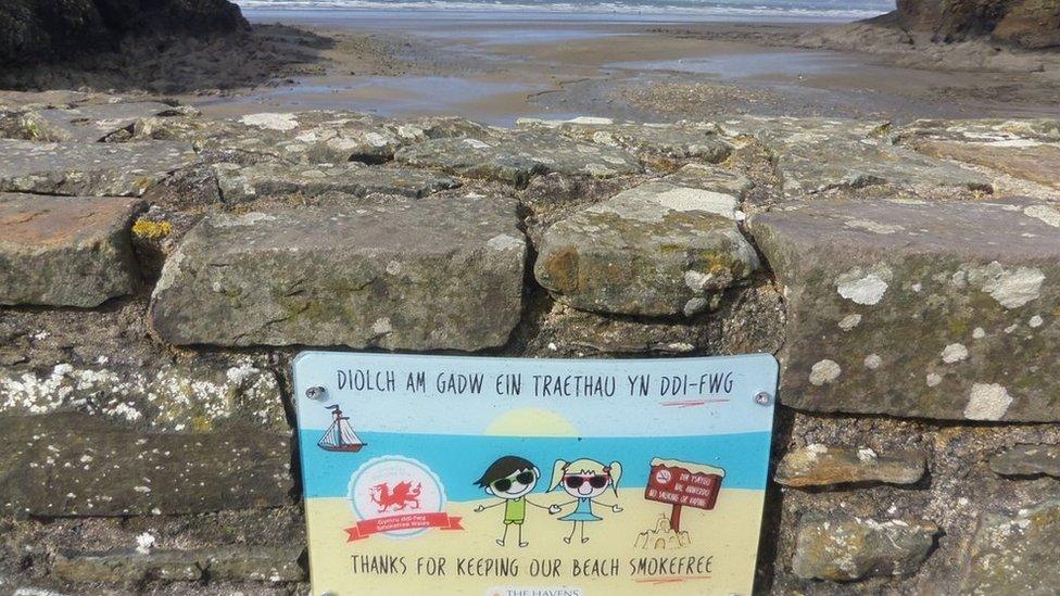 Sign on the beach