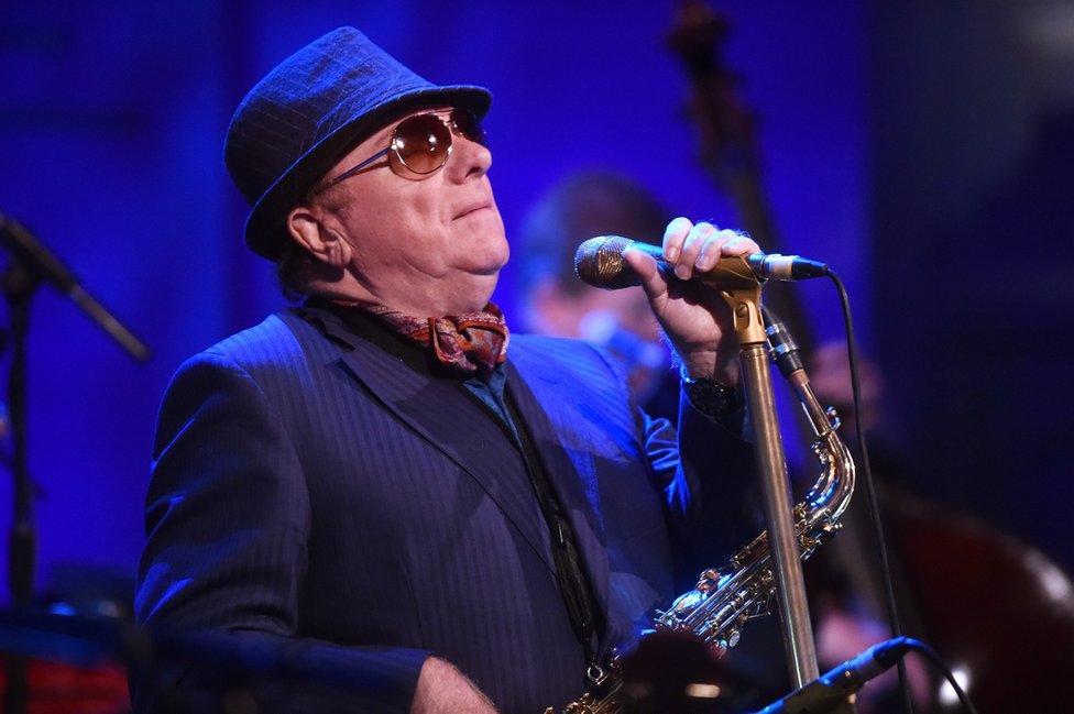 Sir Van Morrison performing a concert