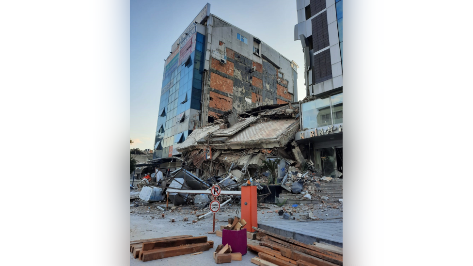 Collapsed buildings in Antakya