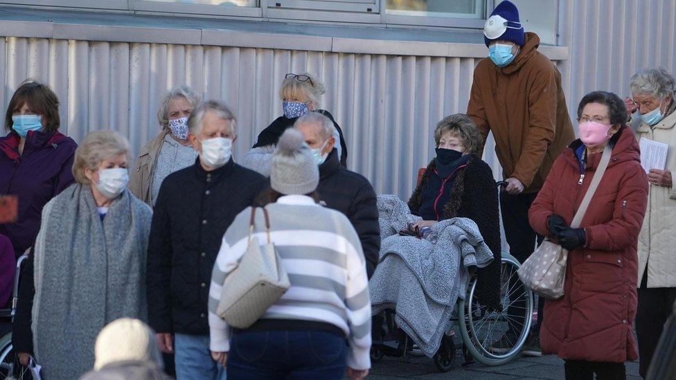 People queuing for vaccine in Newcastle