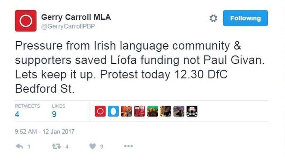 Gerry Carroll Irish language funding reaction