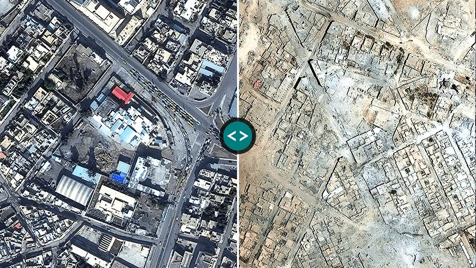 Satellite images of Mosul damage