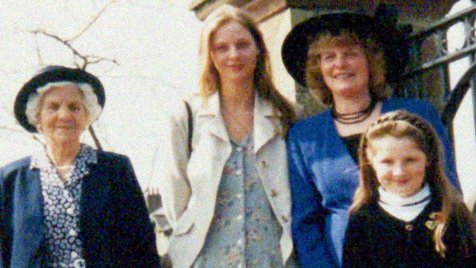 Joan Purves (second left), pictured with Eleanor (second right) at a family event